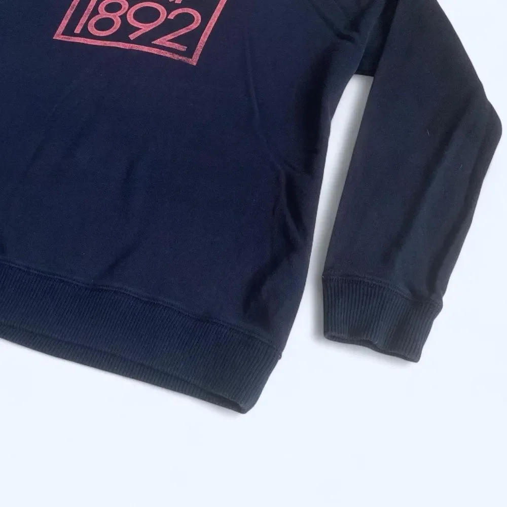 Abercrombie Kids Navy Blue Crewneck Sweatshirt Pink 1892 Logo Gorpcore Preppy XL